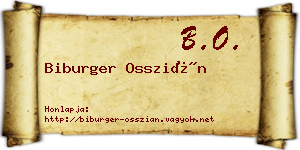 Biburger Osszián névjegykártya